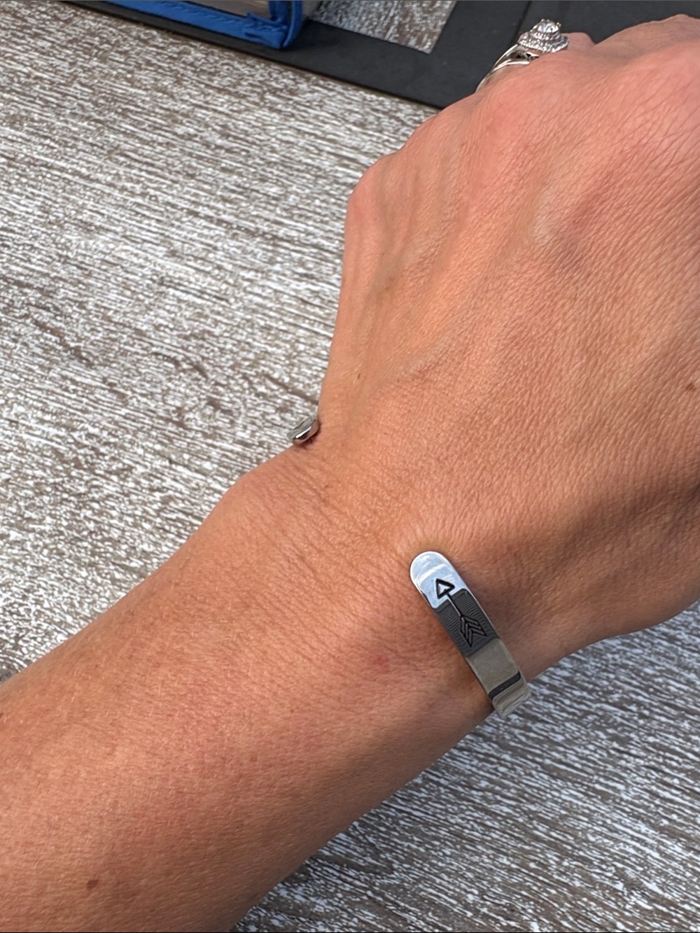 Silver Arrow Accent Stainless Steel Cuff Bracelet
